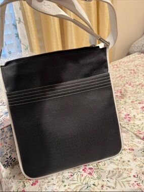 Black and White Crossbody Messenger Bag for Men Loewe Repeat Anagram